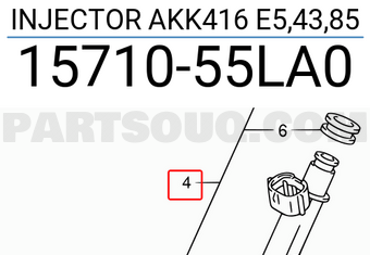 Suzuki 1571055LA0 INJECTOR AKK416 E5,43,85