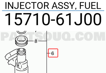 Suzuki 1571061J00 INJECTOR ASSY, FUEL