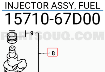 Suzuki 1571067D00 INJECTOR ASSY, FUEL
