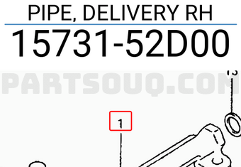 Suzuki 1573152D00 PIPE, DELIVERY RH