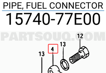 Suzuki 1574077E00 PIPE, FUEL CONNECTOR