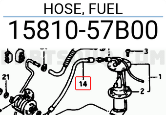Suzuki 1581057B00 HOSE, FUEL