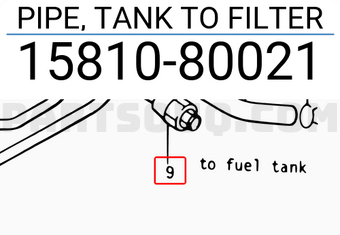 Suzuki 1581080021 PIPE, TANK TO FILTER
