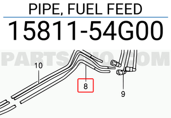 Suzuki 1581154G00 PIPE, FUEL FEED