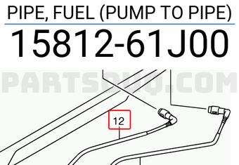 Suzuki 1581261J00 PIPE, FUEL (PUMP TO PIPE)