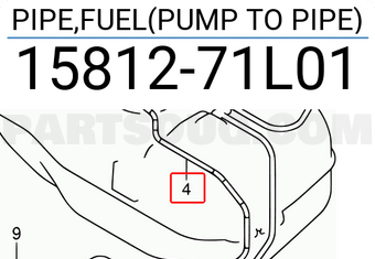 Suzuki 1581271L01 PIPE,FUEL(PUMP TO PIPE)