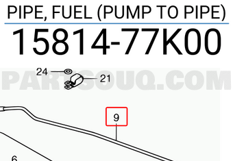 Suzuki 1581477K00 PIPE, FUEL (PUMP TO PIPE)