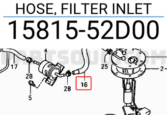 Suzuki 1581552D00 HOSE, FILTER INLET