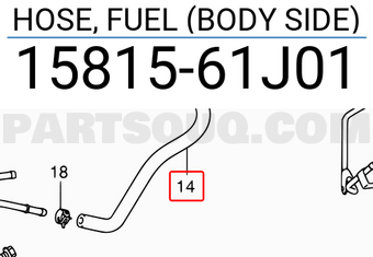 Suzuki 1581561J01 HOSE, FUEL (BODY SIDE)