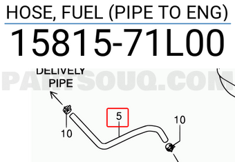 Suzuki 1581571L00 HOSE, FUEL (PIPE TO ENG)