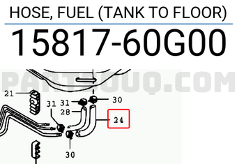 Suzuki 1581760G00 HOSE, FUEL (TANK TO FLOOR)