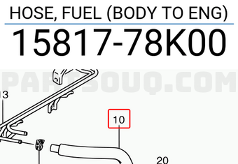 Suzuki 1581778K00 HOSE, FUEL (BODY TO ENG)