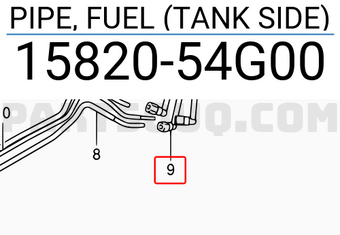 Suzuki 1582054G00 PIPE, FUEL (TANK SIDE)