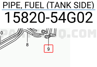 Suzuki 1582054G02 PIPE, FUEL (TANK SIDE)
