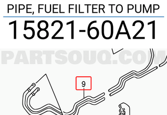 Suzuki 1582160A21 PIPE, FUEL FILTER TO PUMP