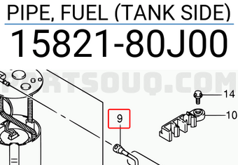 Suzuki 1582180J00 PIPE, FUEL (TANK SIDE)