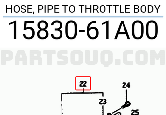 Suzuki 1583061A00 HOSE, PIPE TO THROTTLE BODY