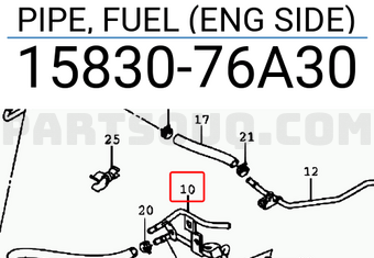 Suzuki 1583076A30 PIPE, FUEL (ENG SIDE)