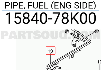 Suzuki 1584078K00 PIPE, FUEL (ENG SIDE)