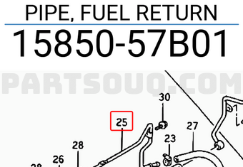 Suzuki 1585057B01 PIPE, FUEL RETURN