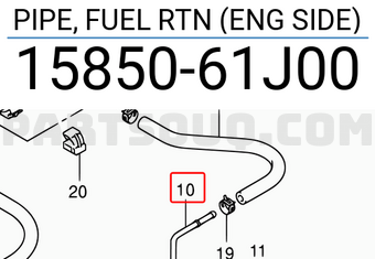 Suzuki 1585061J00 PIPE, FUEL RTN (ENG SIDE)