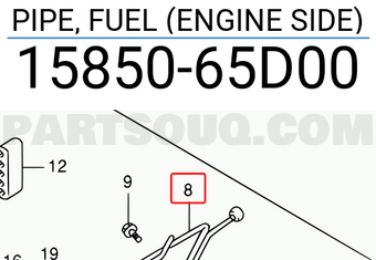 Suzuki 1585065D00 PIPE, FUEL (ENGINE SIDE)