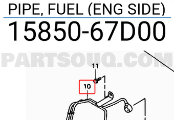 Suzuki 1585067D00 PIPE, FUEL (ENG SIDE)