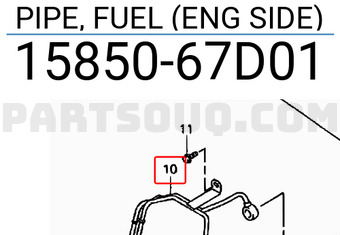 Suzuki 1585067D01 PIPE, FUEL (ENG SIDE)