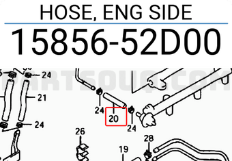 Suzuki 1585652D00 HOSE, ENG SIDE