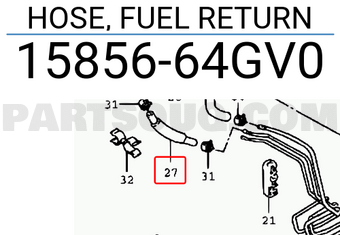 Suzuki 1585664GV0 HOSE, FUEL RETURN