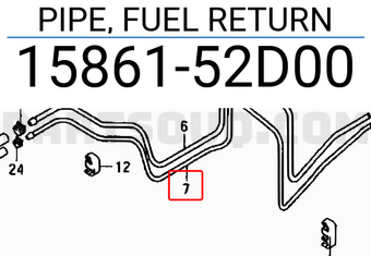 Suzuki 1586152D00 PIPE, FUEL RETURN