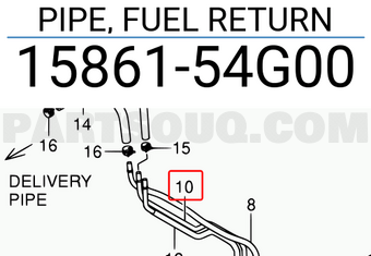 Suzuki 1586154G00 PIPE, FUEL RETURN
