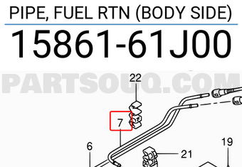 Suzuki 1586161J00 PIPE, FUEL RTN (BODY SIDE)