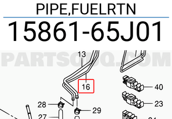 Suzuki 1586165J01 PIPE,FUELRTN