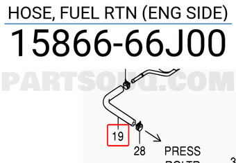 Suzuki 1586666J00 HOSE, FUEL RTN (ENG SIDE)