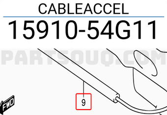 Suzuki 1591054G11 CABLEACCEL