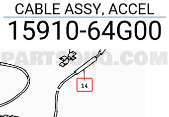 Suzuki 1591064G00 CABLE ASSY, ACCEL