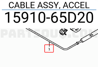 Suzuki 1591065D20 CABLE ASSY, ACCEL
