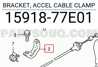 Suzuki 1591877E01 BRACKET, ACCEL CABLE CLAMP