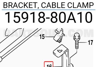 Suzuki 1591880A10 BRACKET, CABLE CLAMP