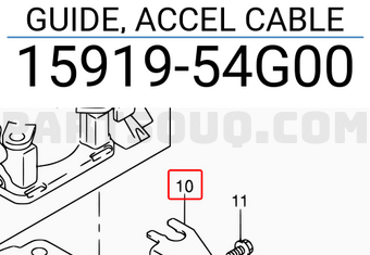 Suzuki 1591954G00 GUIDE, ACCEL CABLE