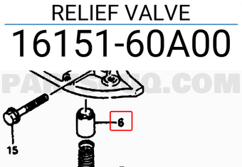 Suzuki 1615160A00 RELIEF VALVE