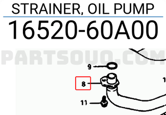 Suzuki 1652060A00 STRAINER, OIL PUMP