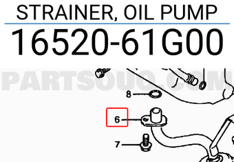 Suzuki 1652061G00 STRAINER, OIL PUMP