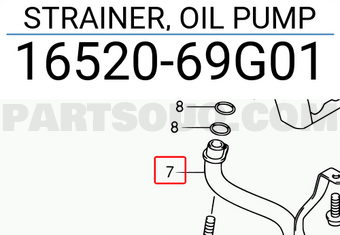 Suzuki 1652069G01 STRAINER, OIL PUMP