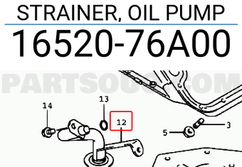 Suzuki 1652076A00 STRAINER, OIL PUMP
