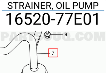 Suzuki 1652077E01 STRAINER, OIL PUMP