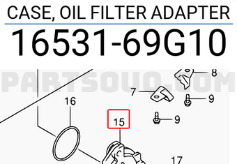Suzuki 1653169G10 CASE, OIL FILTER ADAPTER