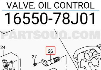Suzuki 1655078J01 VALVE, OIL CONTROL