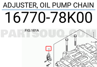 Suzuki 1677078K00 ADJUSTER, OIL PUMP CHAIN